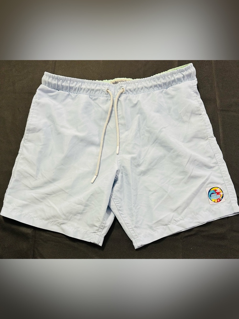 Men’s Surf Society Swimwear Swimming Trunks Shorts Light Blue Sz Medium